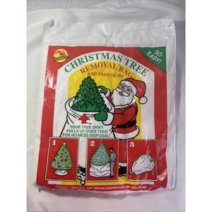 Vintage 1991 Sun Hill Christmas Tree‎ Removal Bag And Tree Skirt Made In USA